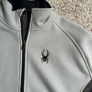 Men’s Spyder lightweight 1/4 zip Mens Large - dark & light gray, fleece lined